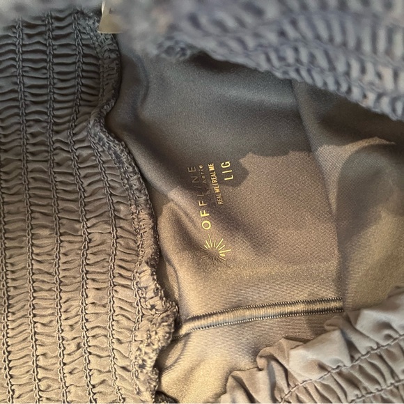 Offline by Aerie Real Me Smocked Waist Running Short Dusty Blue Size Large EUC - Picture 5 of 5